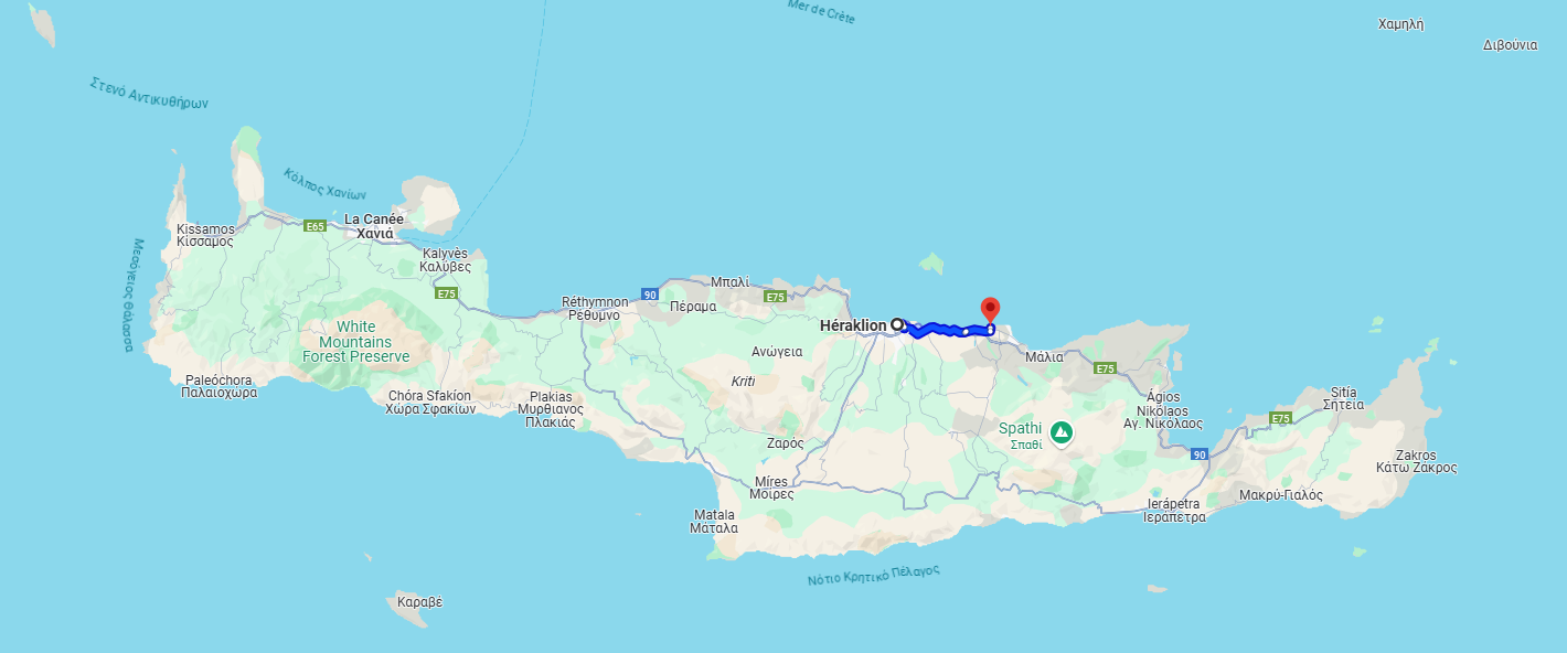Konaki on Crete's north coast — ~25 minutes from Heraklion airport (HER)