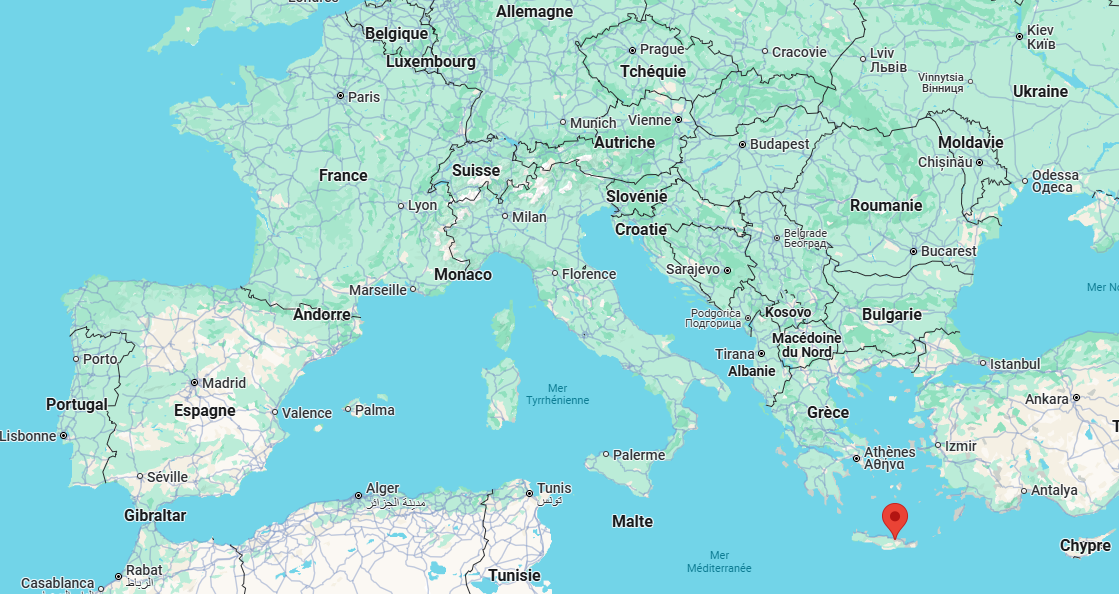 Europe to Crete — most guests fly into Heraklion, rent a car for day trips